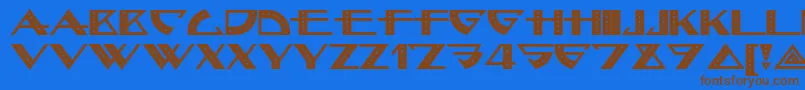 Bellhopnf Font – Brown Fonts on Blue Background