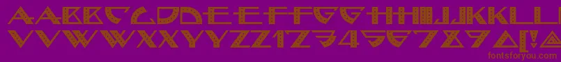 Bellhopnf-Schriftart – Braune Schriften auf violettem Hintergrund