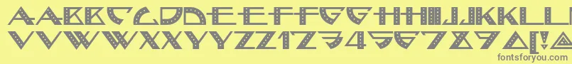 フォントBellhopnf – 黄色の背景に灰色の文字