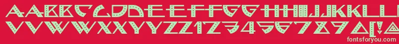 フォントBellhopnf – 赤い背景に緑の文字