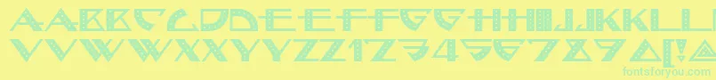フォントBellhopnf – 黄色い背景に緑の文字
