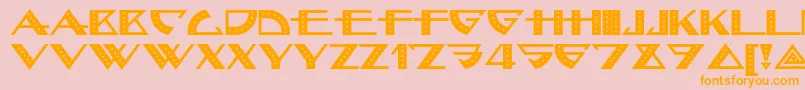 Bellhopnf-Schriftart – Orangefarbene Schriften auf rosa Hintergrund