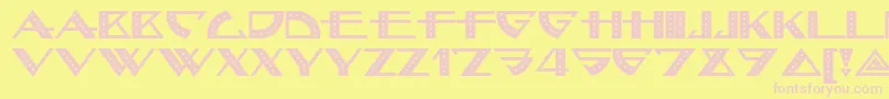 フォントBellhopnf – ピンクのフォント、黄色の背景