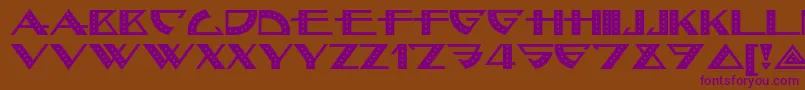 フォントBellhopnf – 紫色のフォント、茶色の背景