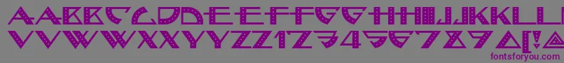 フォントBellhopnf – 紫色のフォント、灰色の背景