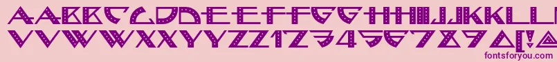 フォントBellhopnf – ピンクの背景に紫のフォント