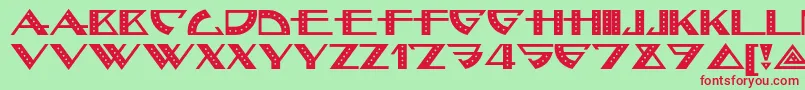 Bellhopnf-Schriftart – Rote Schriften auf grünem Hintergrund