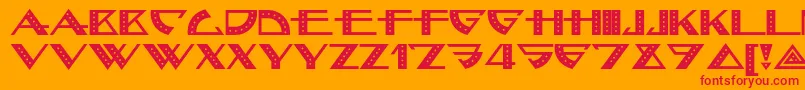 フォントBellhopnf – オレンジの背景に赤い文字
