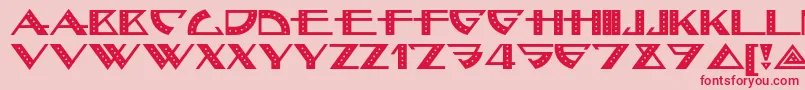 Bellhopnf-Schriftart – Rote Schriften auf rosa Hintergrund