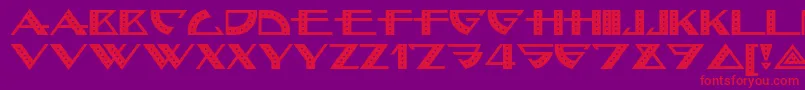 フォントBellhopnf – 紫の背景に赤い文字