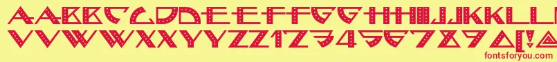 Bellhopnf-fontti – punaiset fontit keltaisella taustalla