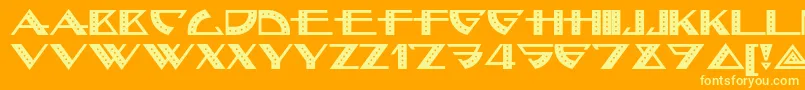 Bellhopnf-Schriftart – Gelbe Schriften auf orangefarbenem Hintergrund