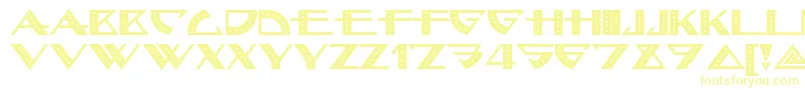 フォントBellhopnf – 白い背景に黄色の文字