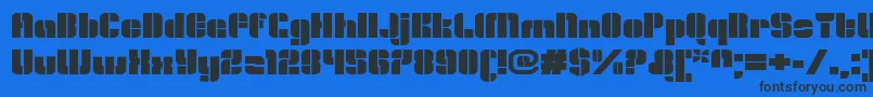 OrangeroyaleOpenextended Font – Black Fonts on Blue Background