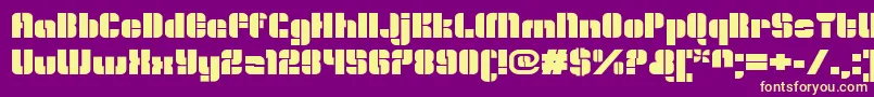 OrangeroyaleOpenextended Font – Yellow Fonts on Purple Background