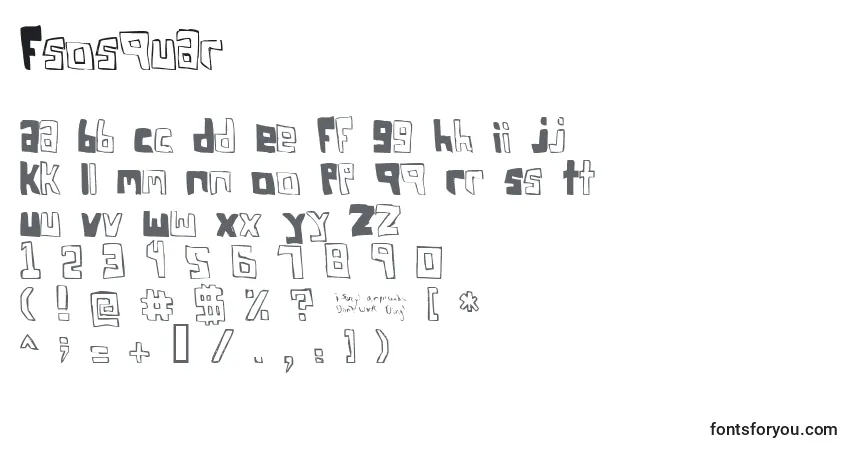 Czcionka Fsosquar – alfabet, cyfry, specjalne znaki