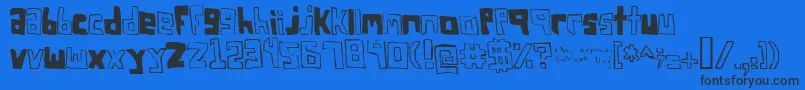 Fsosquar Font – Black Fonts on Blue Background