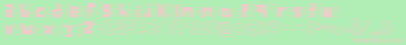 フォントFsosquar – 緑の背景にピンクのフォント