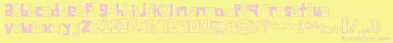 Fsosquar-fontti – vaaleanpunaiset fontit keltaisella taustalla