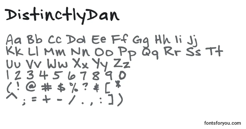 Schriftart DistinctlyDan – Alphabet, Zahlen, spezielle Symbole