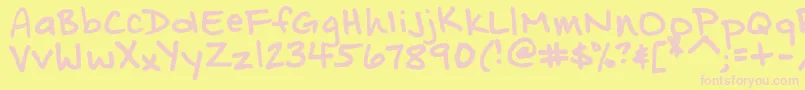 DistinctlyDan Font – Pink Fonts on Yellow Background