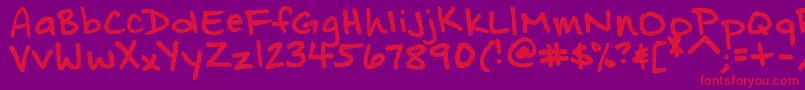 DistinctlyDan Font – Red Fonts on Purple Background