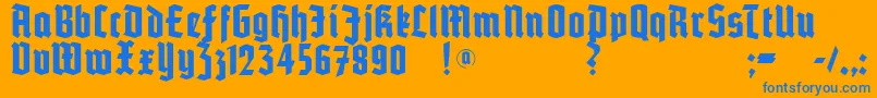 Potsdam Font – Blue Fonts on Orange Background