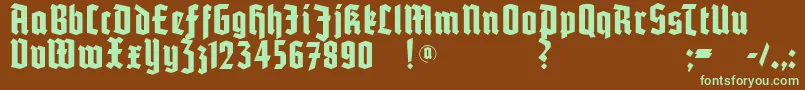 Potsdam Font – Green Fonts on Brown Background