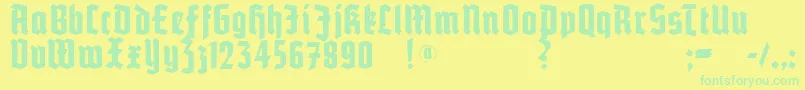 Potsdam Font – Green Fonts on Yellow Background