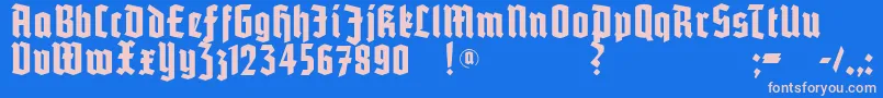 Potsdam Font – Pink Fonts on Blue Background