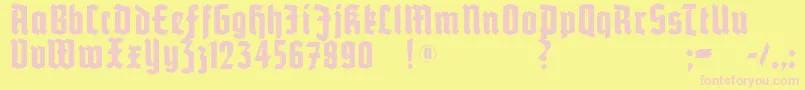 Potsdam Font – Pink Fonts on Yellow Background