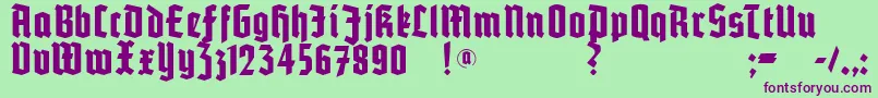 Potsdam Font – Purple Fonts on Green Background