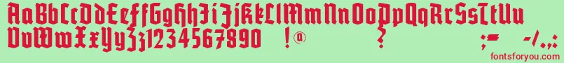 Potsdam Font – Red Fonts on Green Background