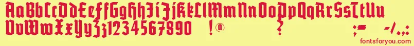 Potsdam Font – Red Fonts on Yellow Background