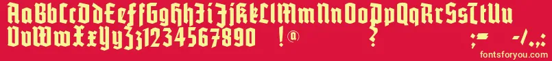 Potsdam Font – Yellow Fonts on Red Background