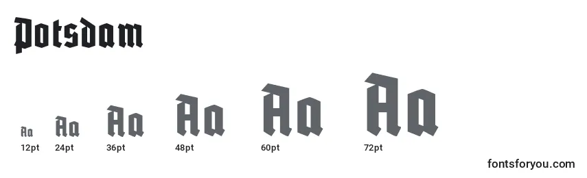 Размеры шрифта Potsdam
