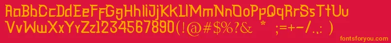 フォントCagar – 赤い背景にオレンジの文字