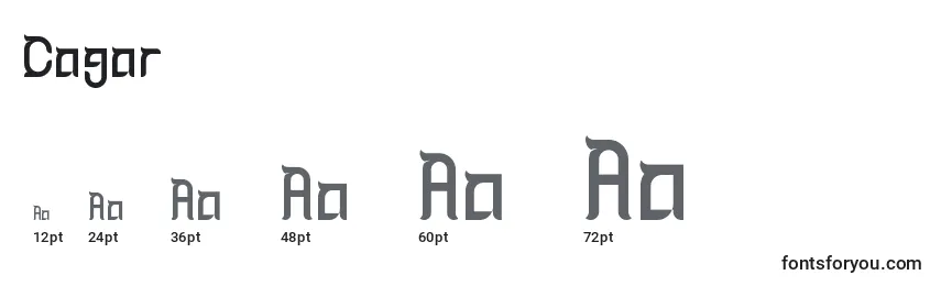 Cagar Font Sizes