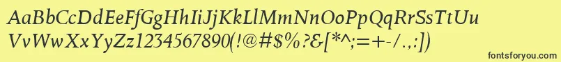OctavianmtItalic Font – Black Fonts on Yellow Background