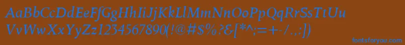 OctavianmtItalic Font – Blue Fonts on Brown Background