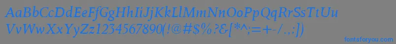 OctavianmtItalic Font – Blue Fonts on Gray Background