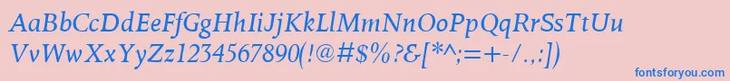OctavianmtItalic Font – Blue Fonts on Pink Background