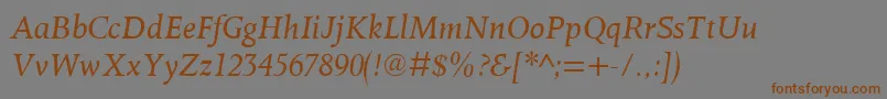 OctavianmtItalic Font – Brown Fonts on Gray Background