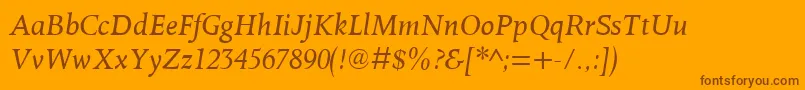 OctavianmtItalic Font – Brown Fonts on Orange Background