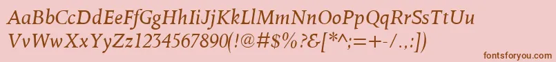 OctavianmtItalic Font – Brown Fonts on Pink Background