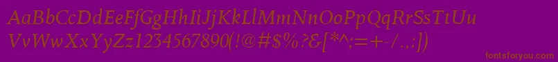 OctavianmtItalic Font – Brown Fonts on Purple Background