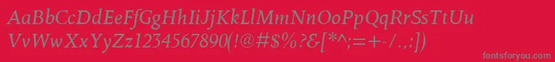 OctavianmtItalic Font – Gray Fonts on Red Background