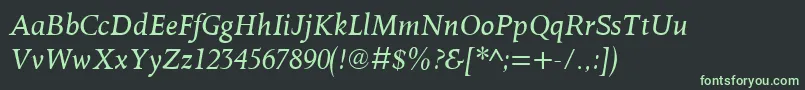 OctavianmtItalic Font – Green Fonts on Black Background