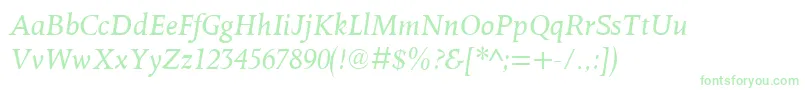 OctavianmtItalic Font – Green Fonts on White Background