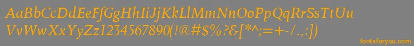 OctavianmtItalic Font – Orange Fonts on Gray Background